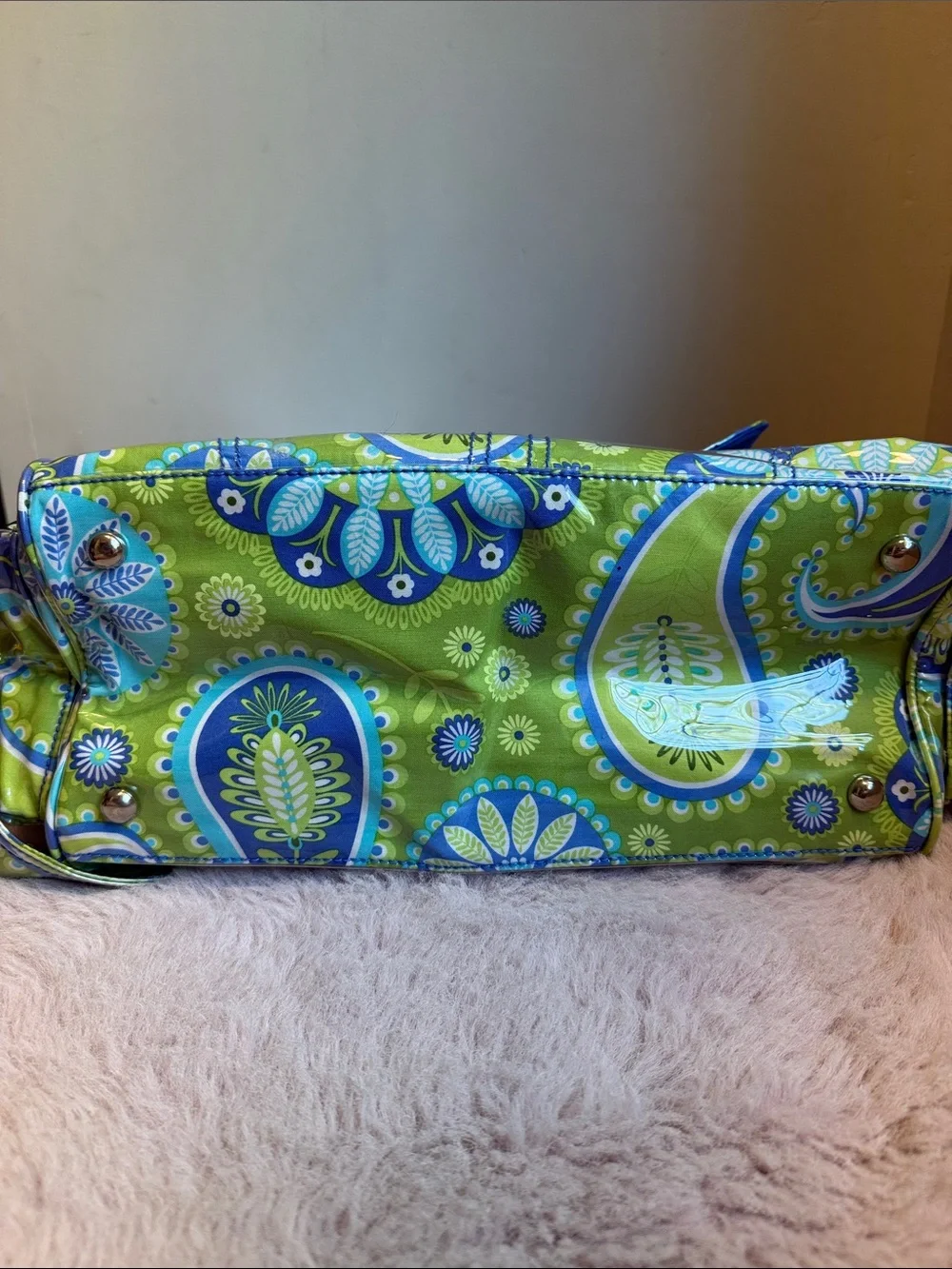 Green & Blue Paisley Kids Crossbody Bag with Matching Pouch